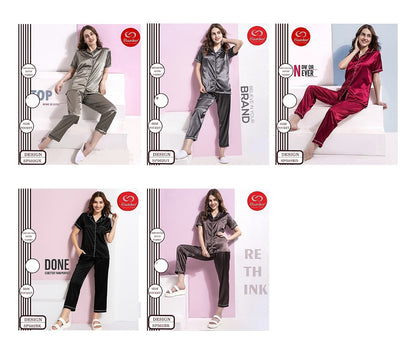 Sp502 Slumber Imported Satin Night Suits Manufacturer Ahmedabad