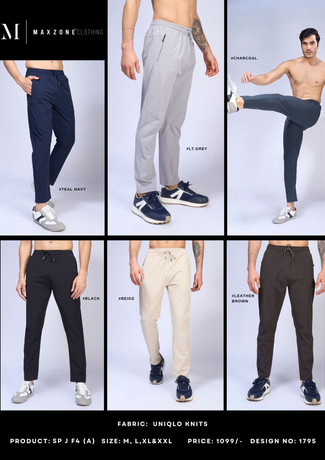 Sp J F 4(A) Maxzone Clothing Knit Mens Joggers Exporter