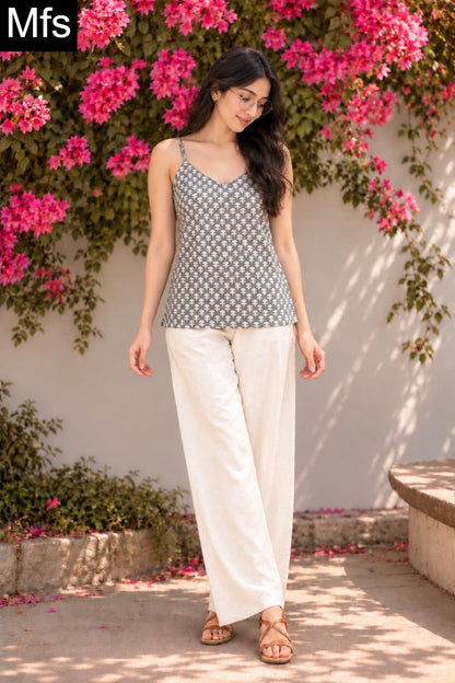 Spaghetti Straps Mfs Cotton Stylish Short Tops Exporter India