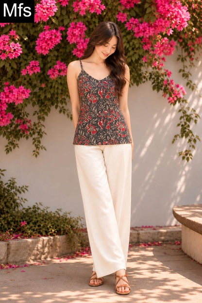 Spaghetti Straps Mfs Cotton Stylish Short Tops Exporter India