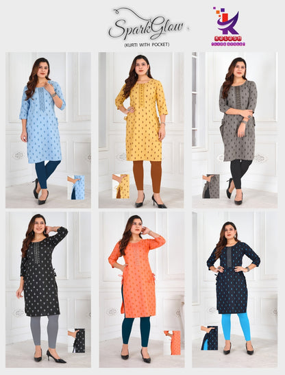 Spark Glow Mlm Kalash Lifestyle Khadi Cotton Kurti With Pocket Manufacturer Gujarat