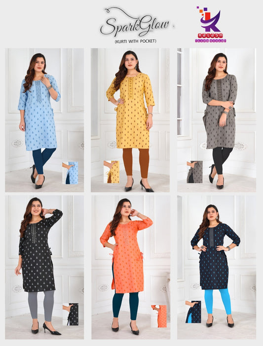 Spark Glow Mlm Kalash Lifestyle Khadi Cotton Kurti With Pocket Manufacturer Gujarat