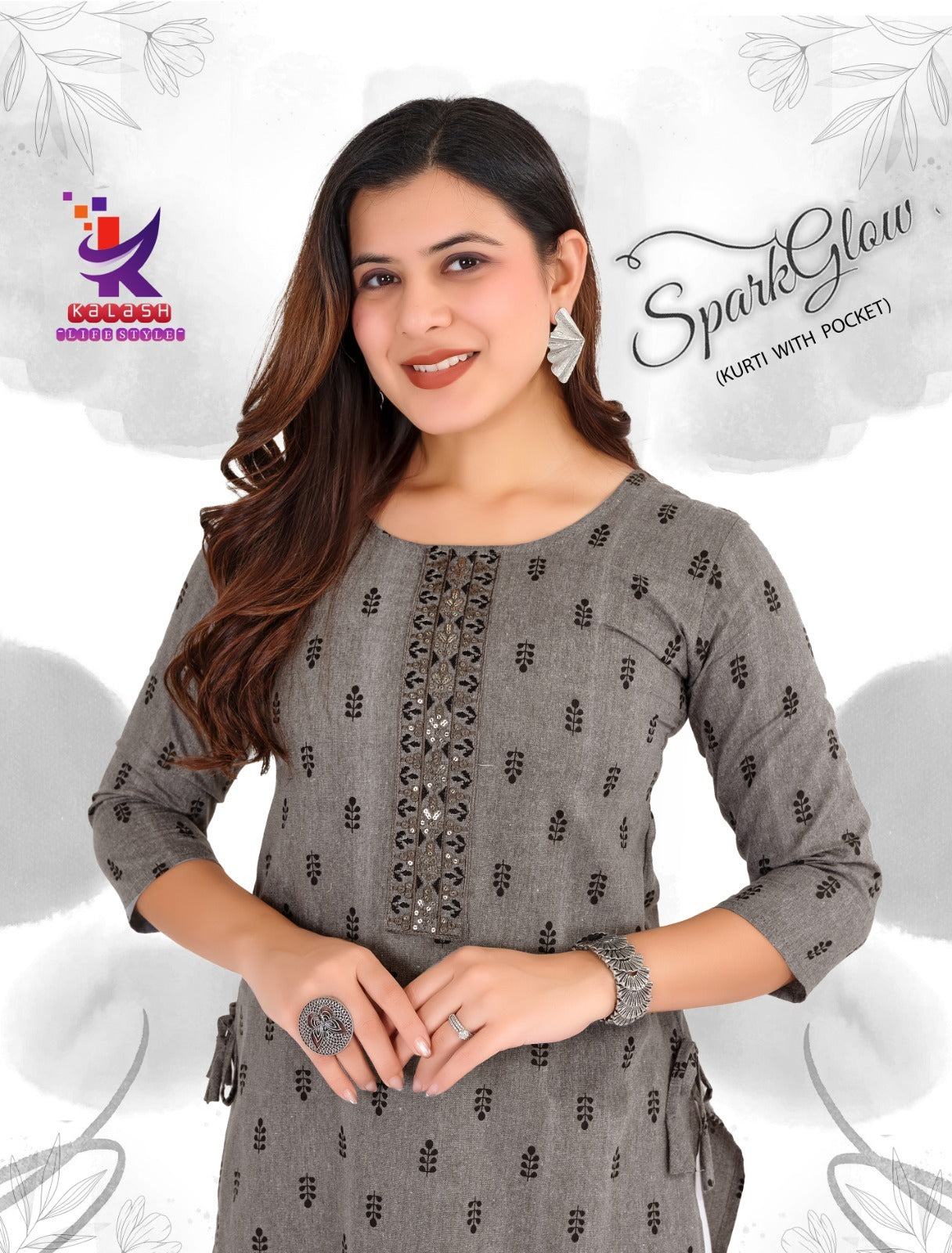 Spark Glow Mlm Kalash Lifestyle Khadi Cotton Kurti With Pocket Manufacturer Gujarat