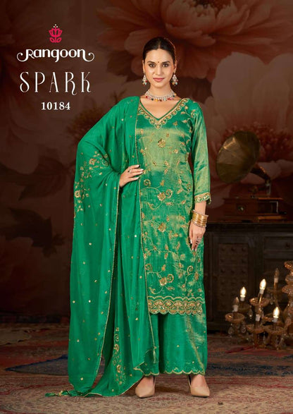 Spark Rangoon Viscose Simmer Readymade Plazzo Style Suits Manufacturer Gujarat