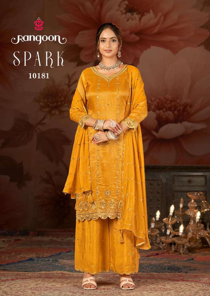 Spark Rangoon Viscose Simmer Readymade Plazzo Style Suits Manufacturer Gujarat