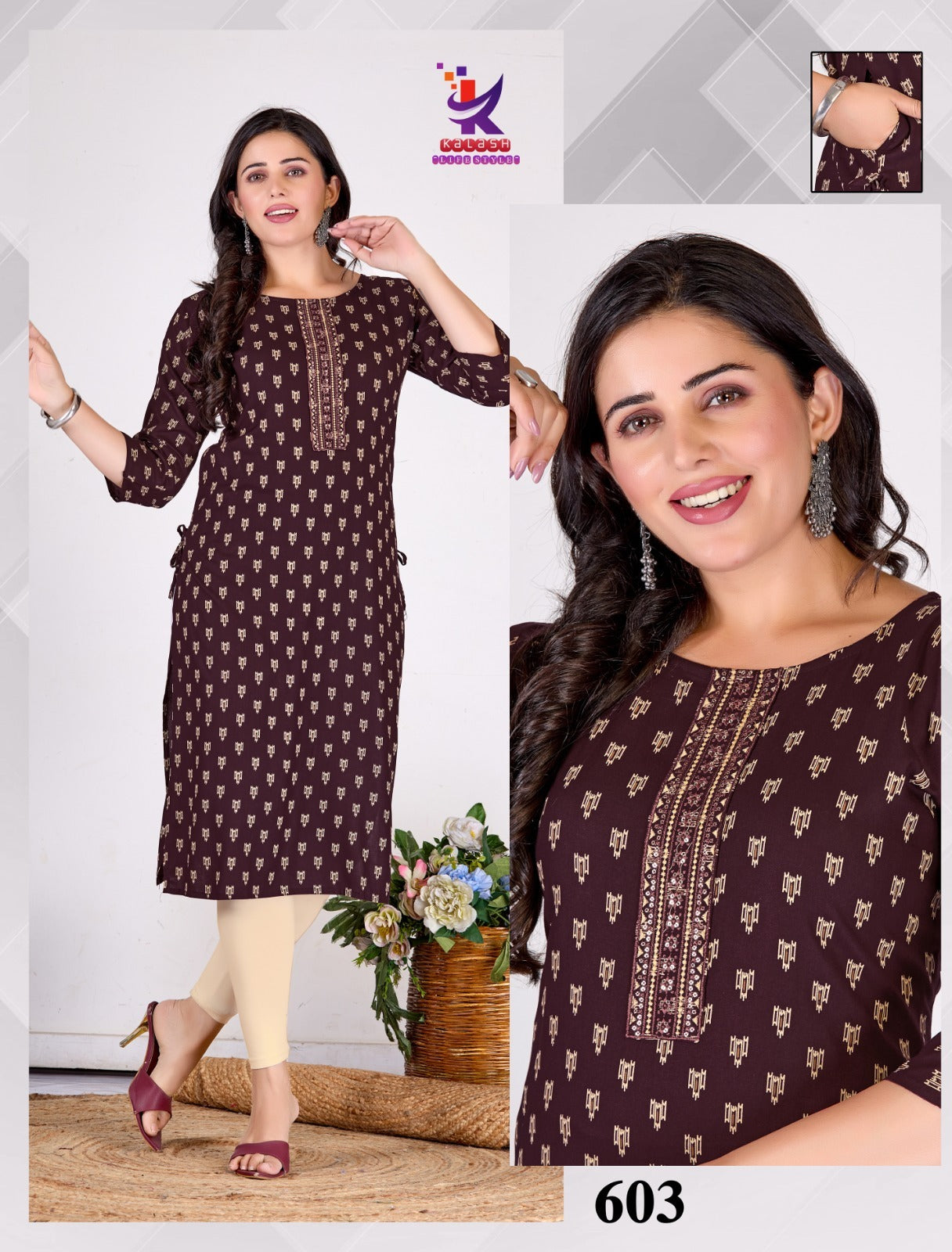 Sparkle Girl 5 Mlm Kalash Lifestyle Rayon 14Kg Kurti With Pocket Wholesaler Ahmedabad