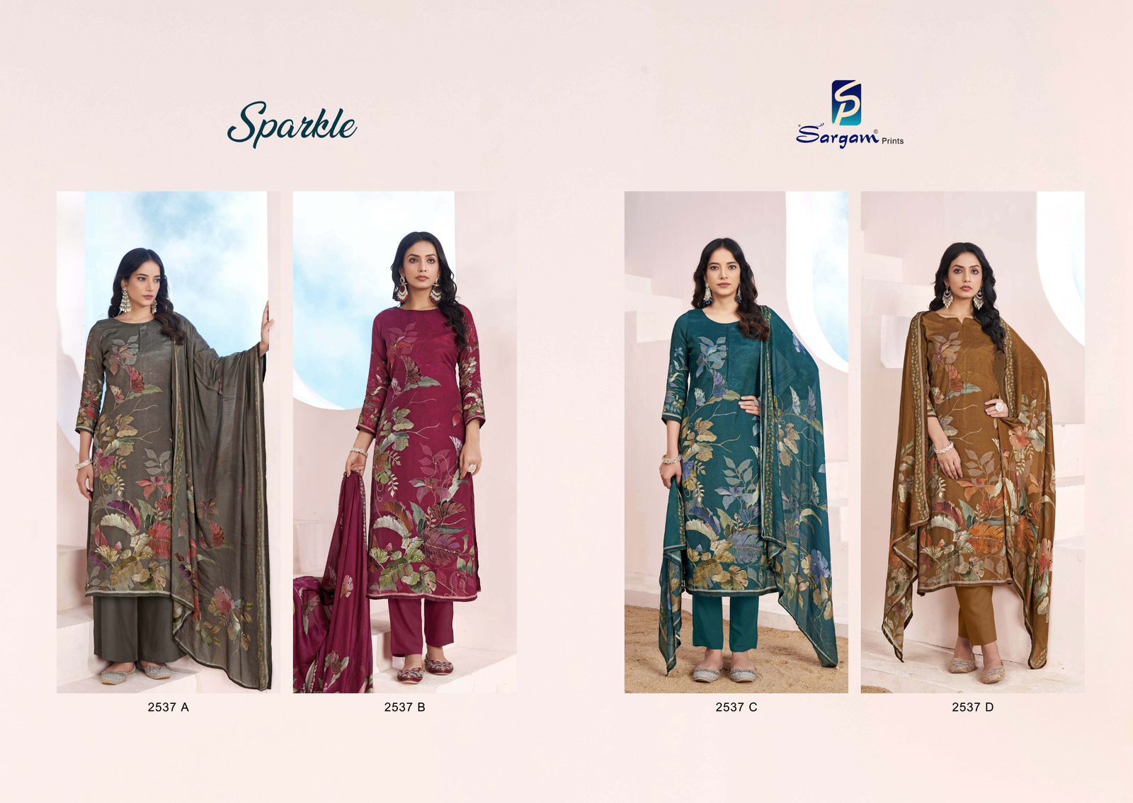 Sparkle Sargam Prints Bemberg Muslin Salwar Suits Exporter India