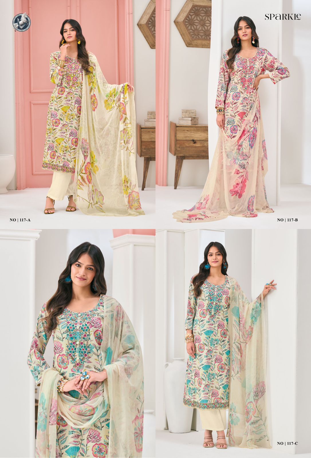 Sparkle Vivek Satin Plazzo Style Suits Exporter Gujarat