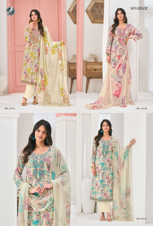 Sparkle Vivek Satin Plazzo Style Suits Exporter Gujarat