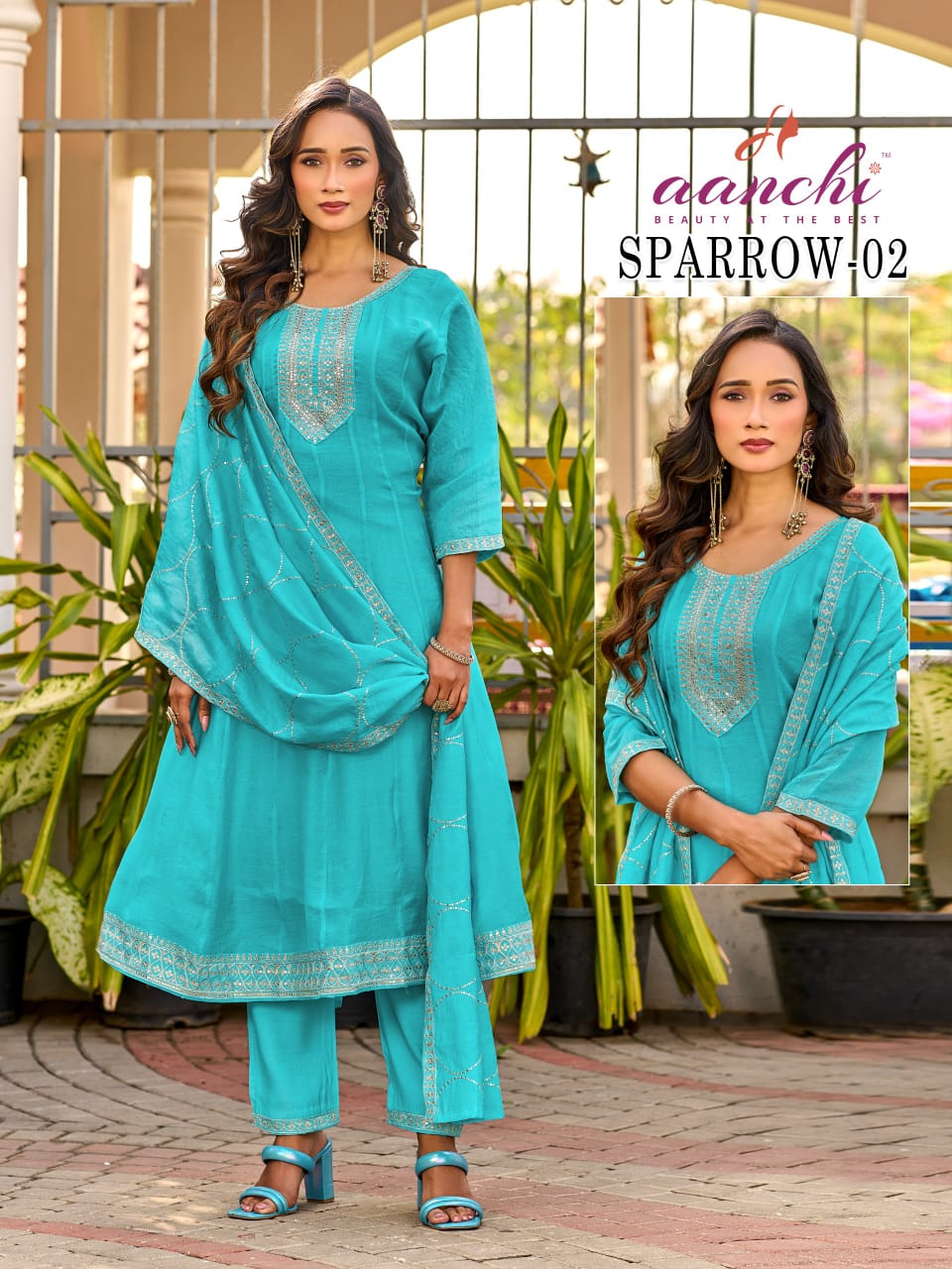 Sparrow Aanchi Chanderi Readymade Anarkali Suits Wholesaler Gujarat