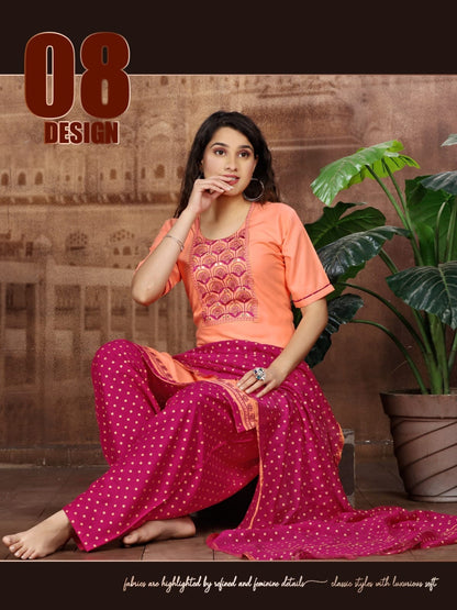 Sparsh Green Tomato Rayon Readymade Salwar Suits Supplier Ahmedabad