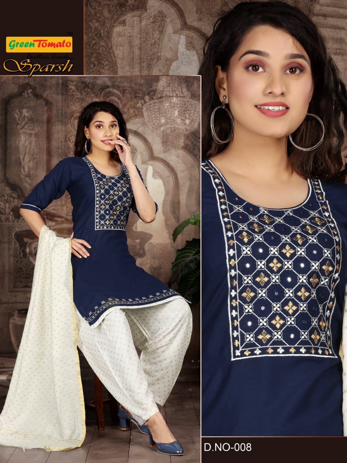 Sparsh Green Tomato Rayon Readymade Salwar Suits Supplier Ahmedabad
