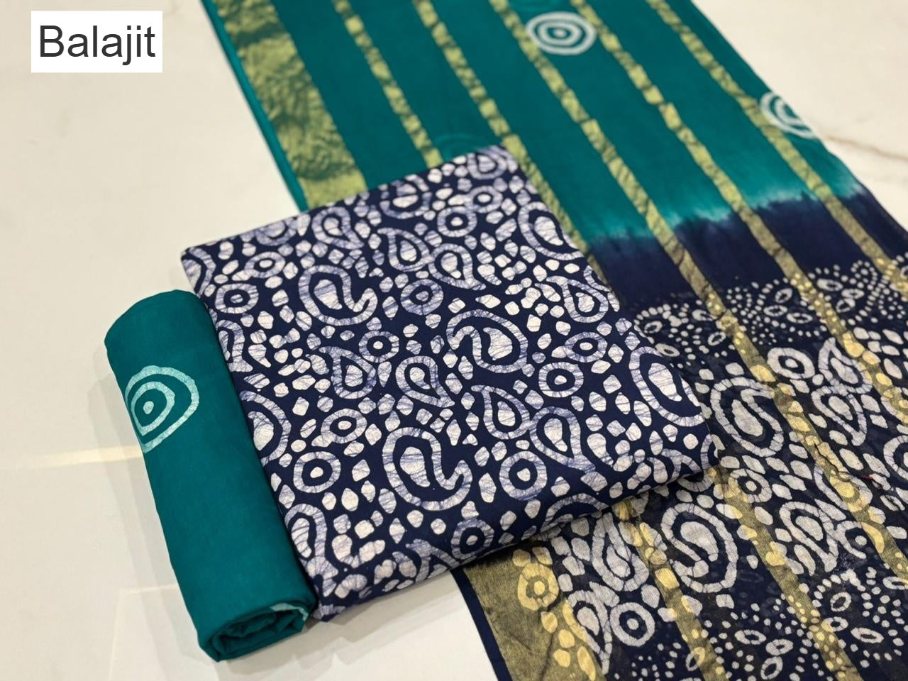 Special 2.25 Bottom Balajit Cotton Dress Material Supplier Gujarat