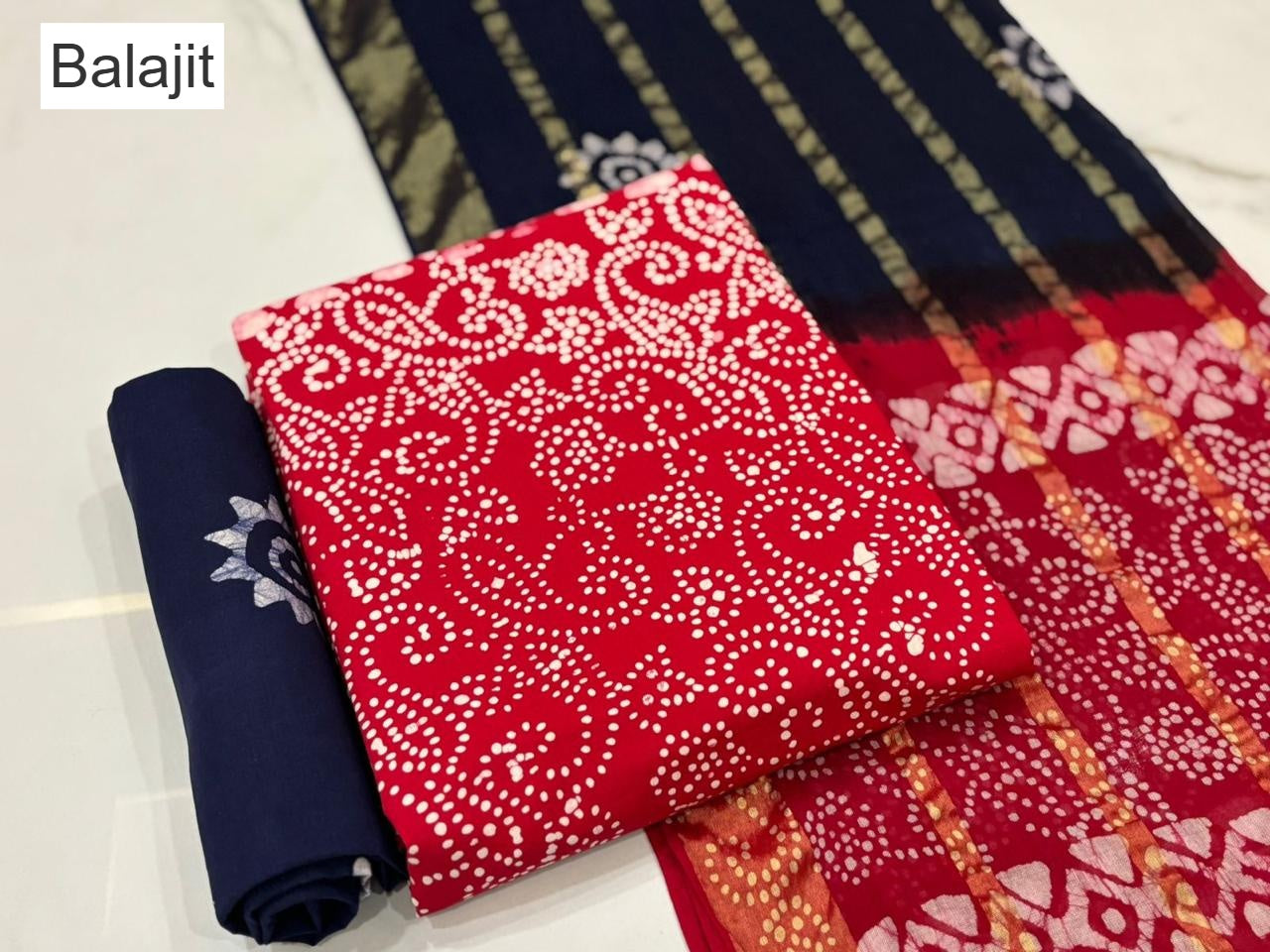 Special 2.25 Bottom Balajit Cotton Dress Material Supplier Gujarat