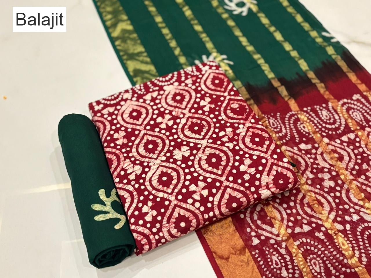 Special 2.25 Bottom Balajit Cotton Dress Material Supplier Gujarat