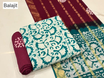 Special 2.25 Bottom Balajit Cotton Dress Material Supplier Gujarat