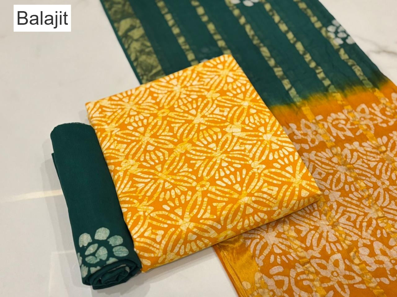 Special 2.25 Bottom Balajit Cotton Dress Material Supplier Gujarat