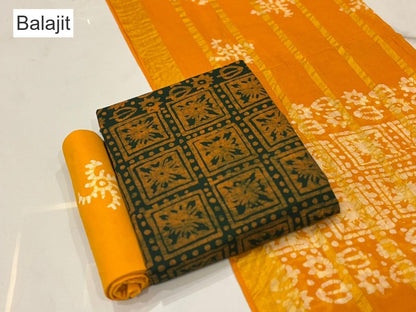 Special 2.25 Bottom Balajit Cotton Dress Material Supplier Gujarat