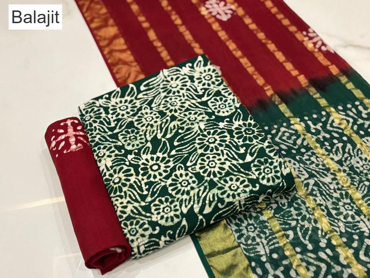 Special 2.25 Bottom Balajit Cotton Dress Material Supplier Gujarat