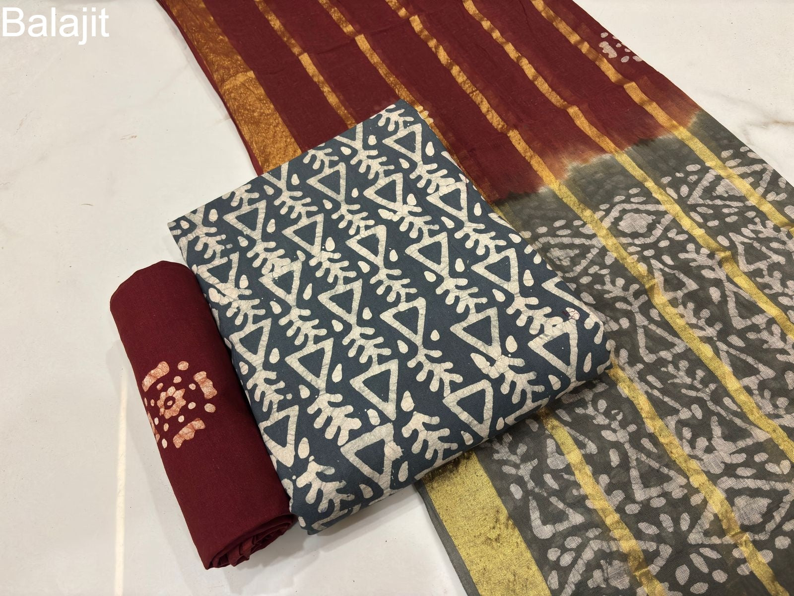 Special 2.25 Mtr Bottom 1303 Balajit Cotton Salwar Suits Exporter Gujarat