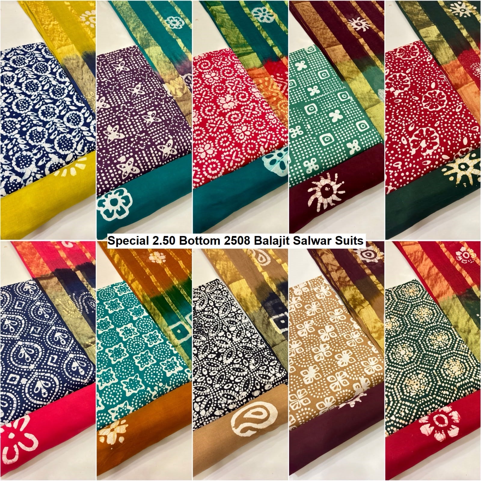 Special 2.50 Bottom 2508 Balajit Poplin Salwar Suits Wholesale Price