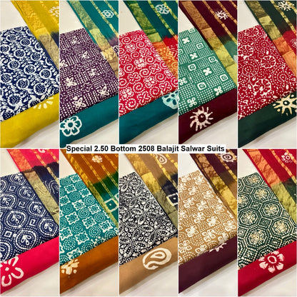 Special 2.50 Bottom 2508 Balajit Poplin Salwar Suits Wholesale Price