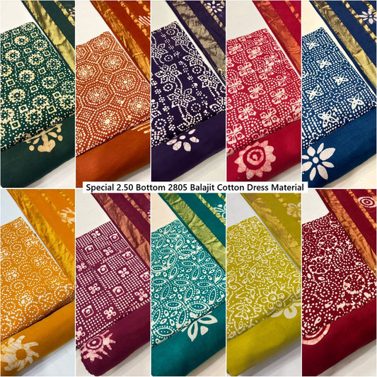 Special 2.50 Bottom 2805 Balajit Cotton Dress Material Wholesaler India