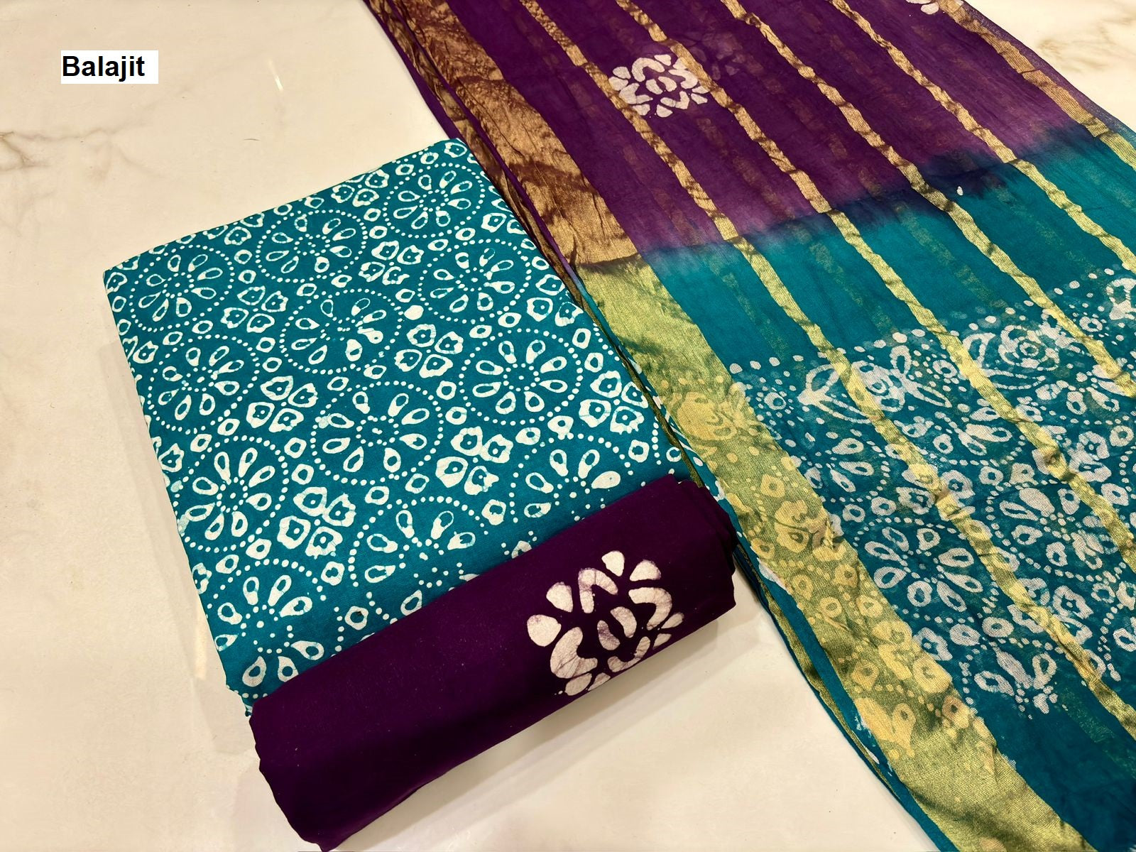 Special 2.50 Bottom Balajit Cotton Salwar Suits Wholesaler Gujarat