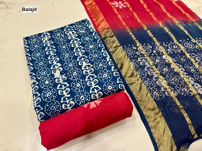 Special 2.50 Bottom Balajit Cotton Salwar Suits Wholesaler Gujarat