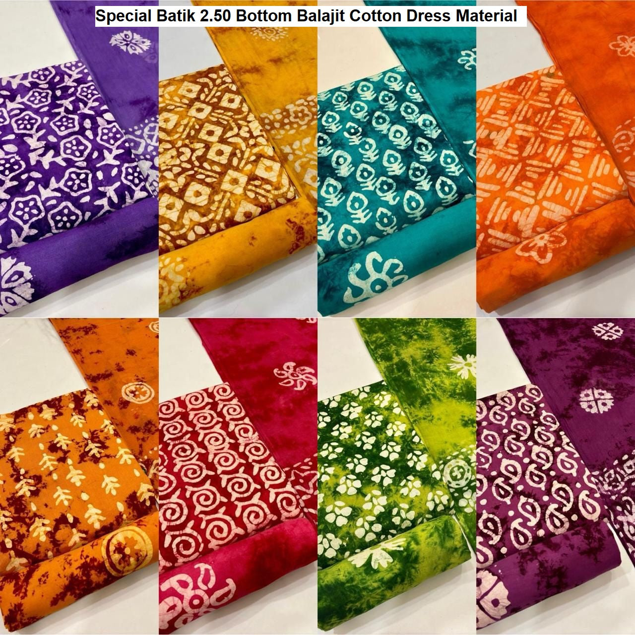 Special Batik 2.50 Bottom Balajit Cotton Dress Material Manufacturer India