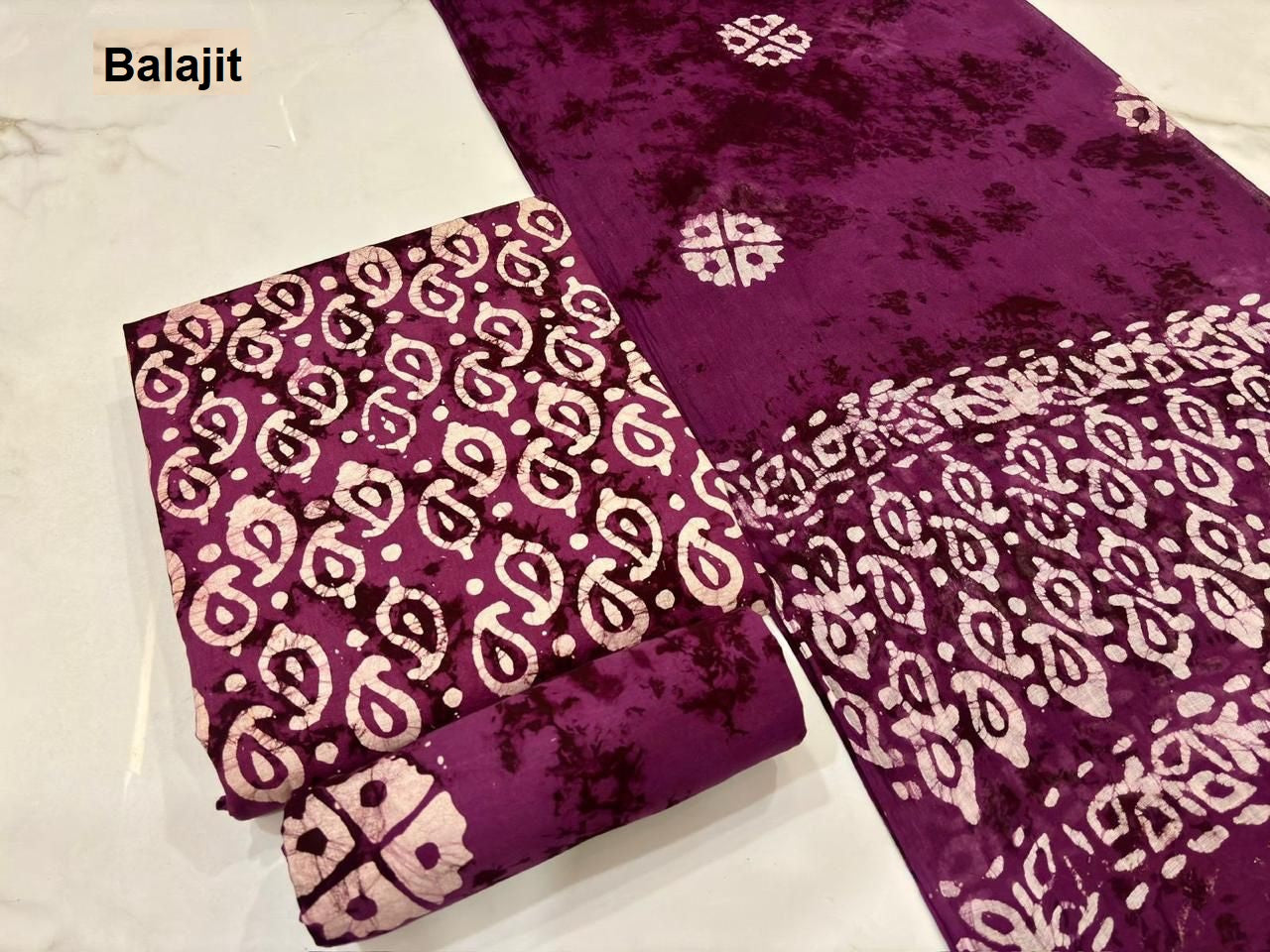 Special Batik 2.50 Bottom Balajit Cotton Dress Material Manufacturer India