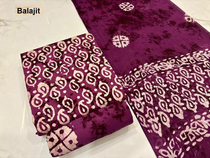 Special Batik 2.50 Bottom Balajit Cotton Dress Material Manufacturer India