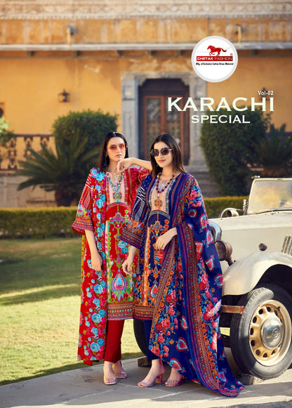 Special Digital Vol 2 Chetak Fashion Cotton Karachi Salwar Suits Exporter