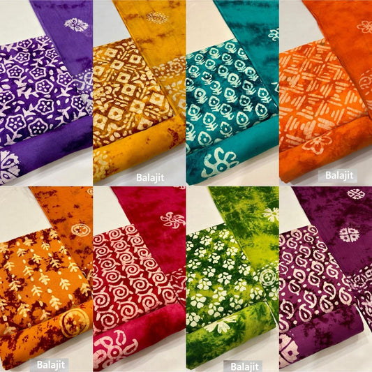 Special Discharge Batik 2503 Balajit Cotton Dress Material Manufacturer Gujarat