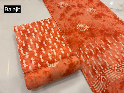 Special Discharge Batik Balajit Cotton Dress Material Supplier Ahmedabad