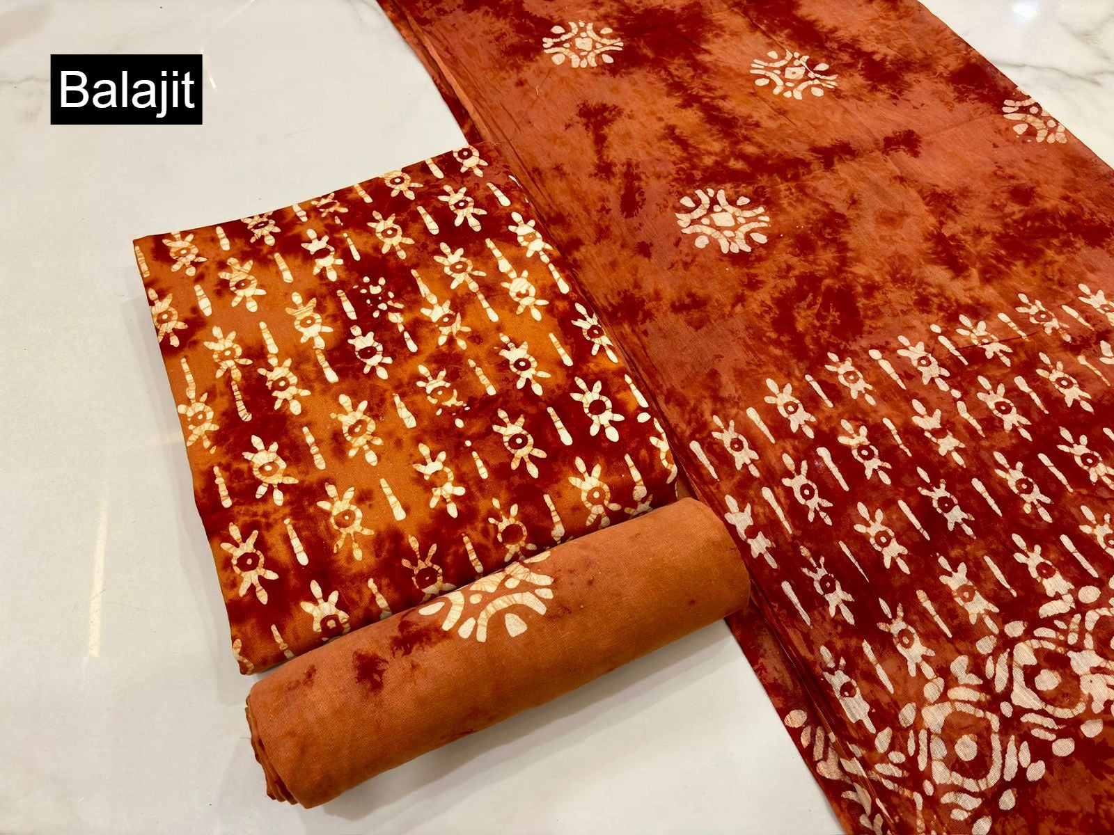 Special Discharge Batik Balajit Cotton Dress Material Supplier Ahmedabad