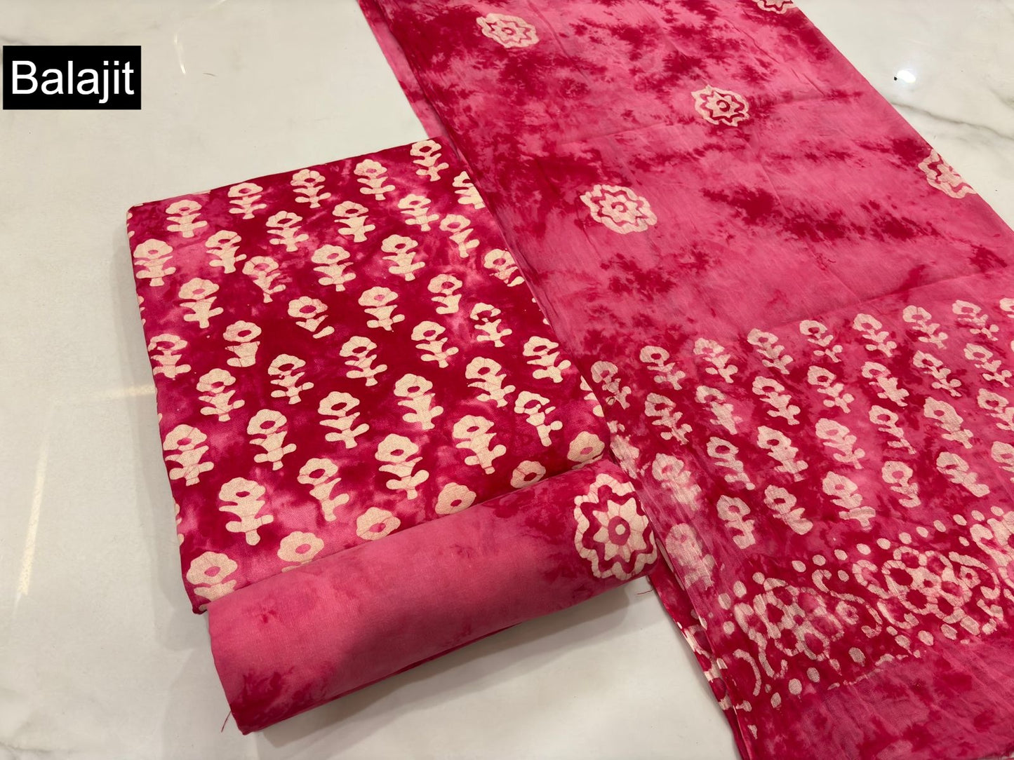 Special Discharge Batik Balajit Cotton Dress Material Supplier Ahmedabad