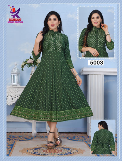 Special Edition Mlm Kalash Lifestyle Rayon 14Kg Anarkali Kurtis Manufacturer Ahmedabad