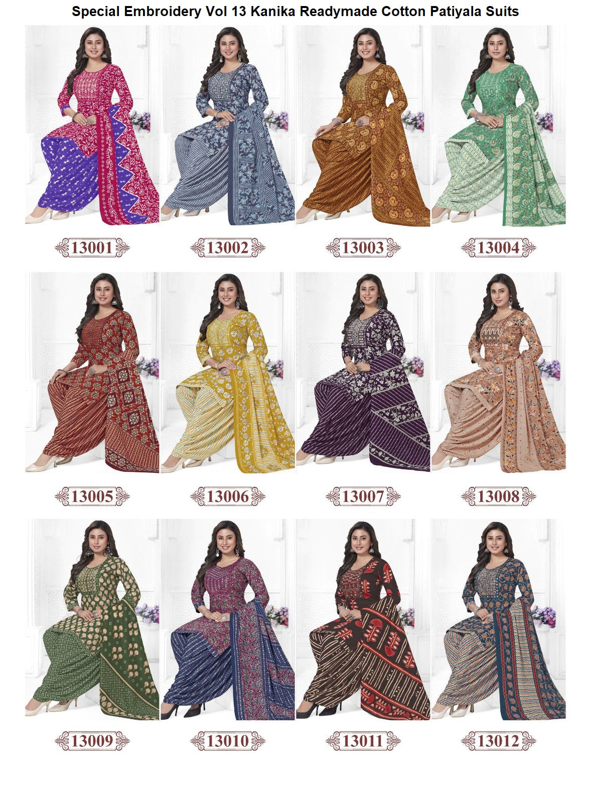 Special Embroidery Vol 13 Kanika Readymade Cotton Patiyala Suits Manufacturer