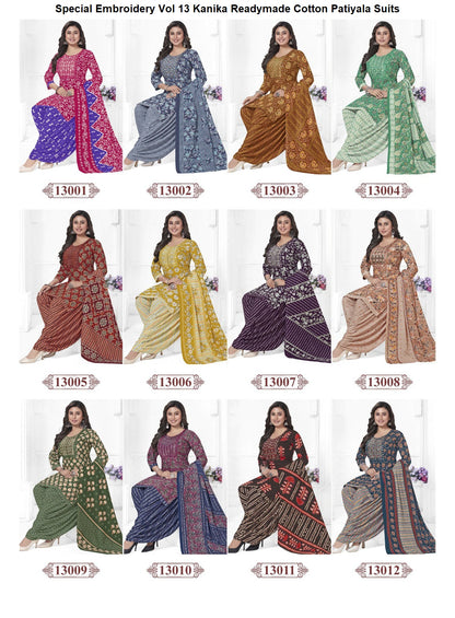 Special Embroidery Vol 13 Kanika Readymade Cotton Patiyala Suits Manufacturer