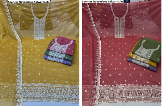 Spencer Nayandeep Organza Salwar Suits Wholesaler Gujarat