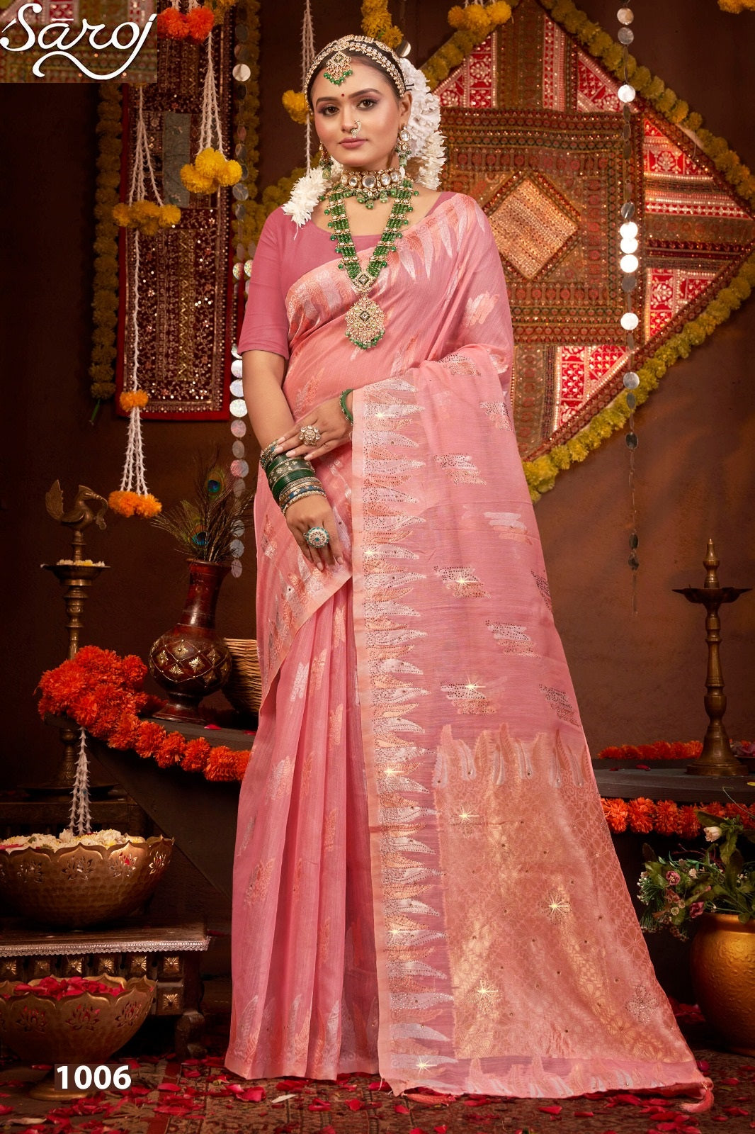 Spicy Linen Saroski Vol 1 Saroj Silk Sarees Exporter Gujarat