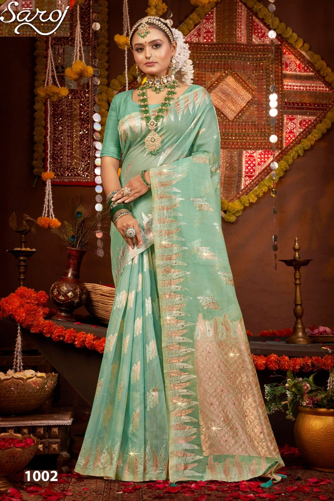Spicy Linen Saroski Vol 1 Saroj Silk Sarees Exporter Gujarat