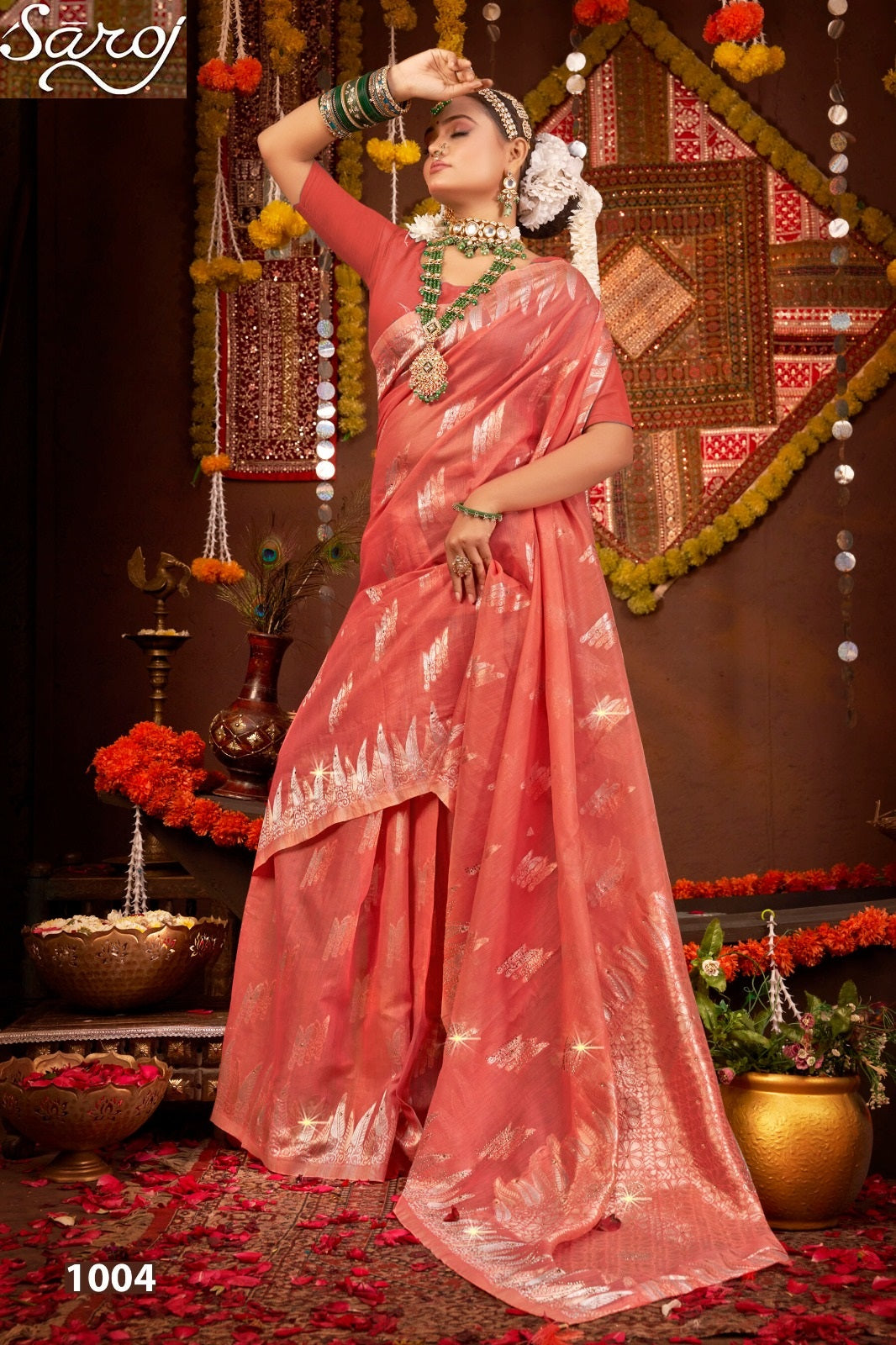 Spicy Linen Saroski Vol 1 Saroj Silk Sarees Exporter Gujarat