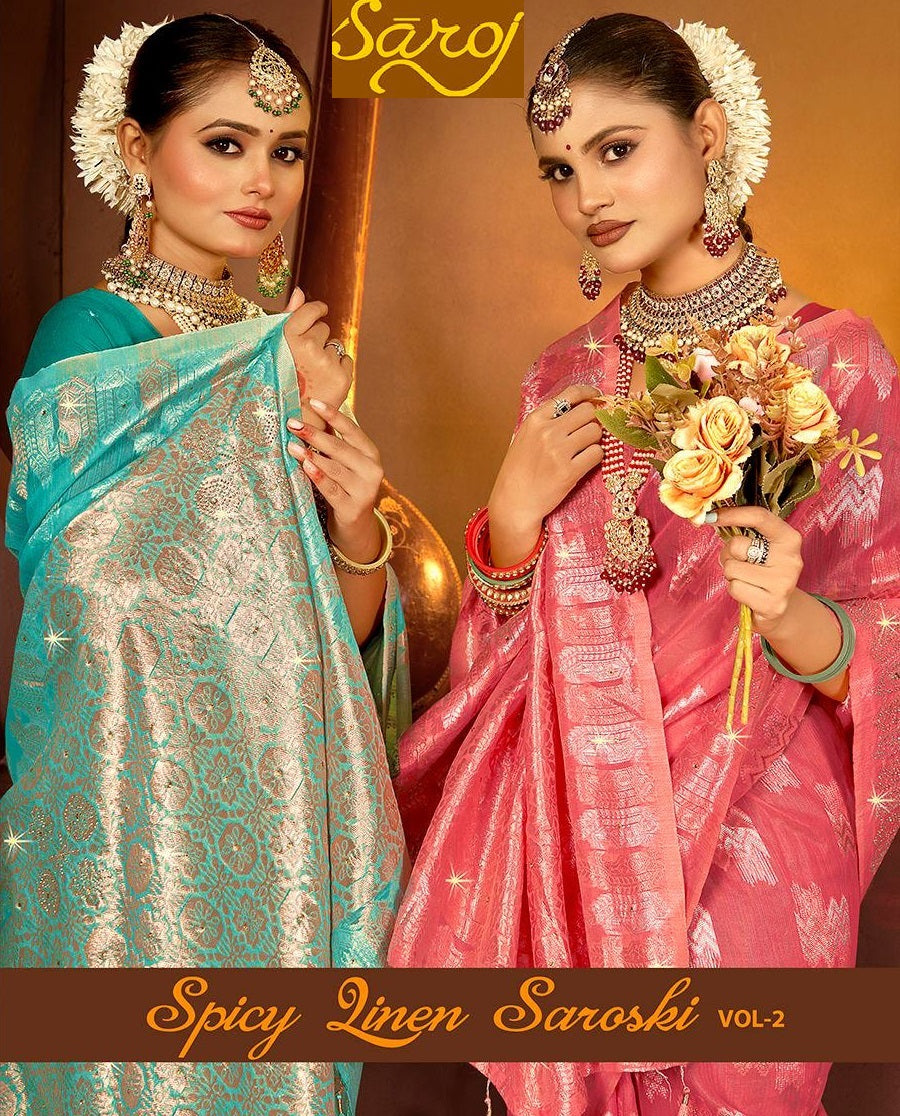Spicy Linen Saroski Vol 2 Saroj Silk Sarees Supplier Gujarat