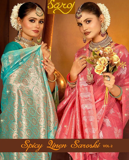 Spicy Linen Saroski Vol 2 Saroj Silk Sarees Supplier Gujarat