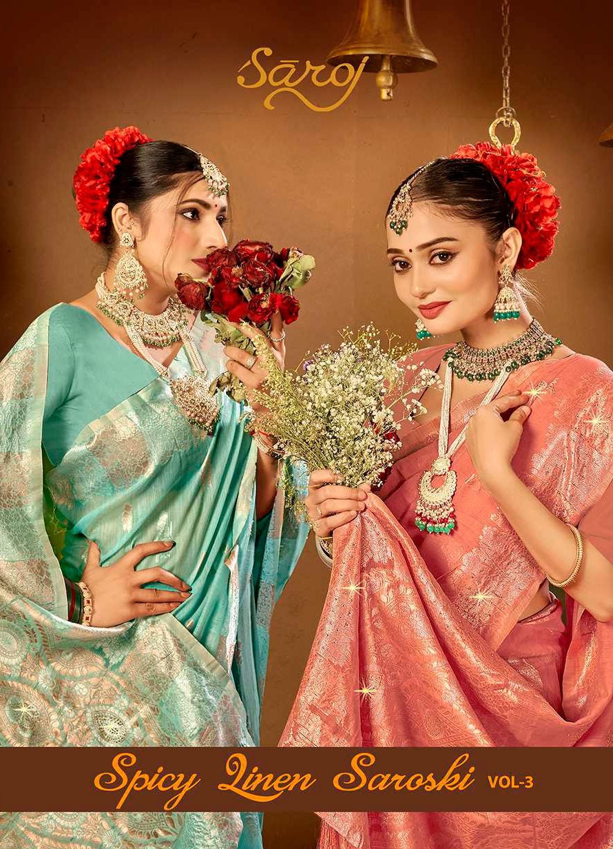 Spicy Linen Saroski Vol 3 Saroj Silk Sarees Wholesale Price