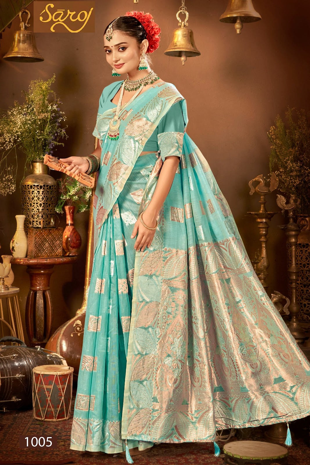 Spicy Linen Saroski Vol 4 Saroj Silk Sarees Manufacturer Gujarat