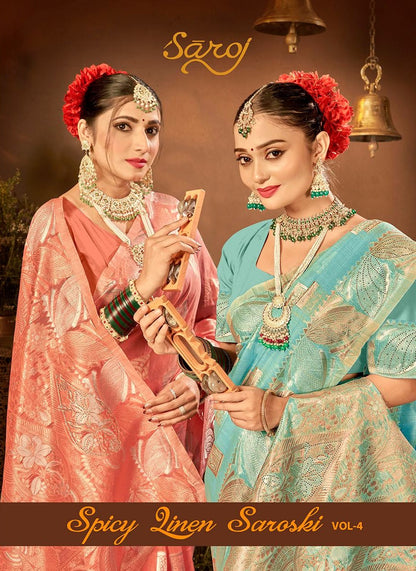 Spicy Linen Saroski Vol 4 Saroj Silk Sarees Manufacturer Gujarat