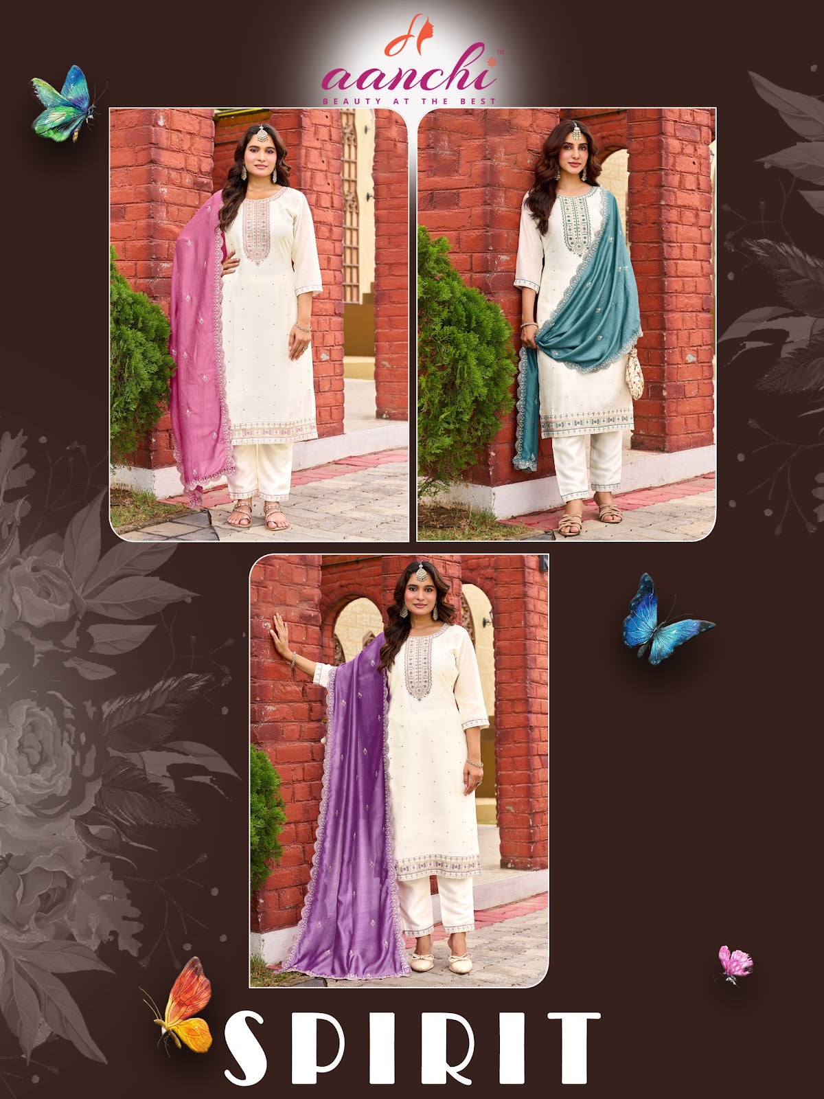 Spirit Aanchi Vichitra Silk Readymade Pant Style Suits Wholesale Price